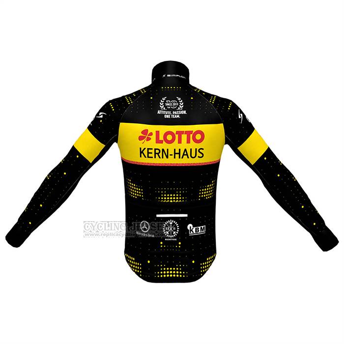 2023 Cycling Jersey Lotto-kern Haus Black Yellow Long Sleeve And Bib Short